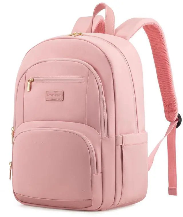 Main image of LOVEVOOK Travel Laptop Backpack for Women, Waterproof Work Backpack Fits 15.6 Inch Laptop, Large Computer Backpack for College, Pink