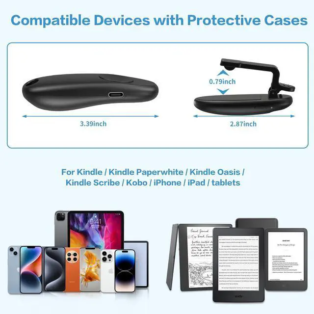 Alt view image 5 of 5 - Tablet Holder for Kindle Reading in Bed with Remote Page Turner, Lazy Arm Stand for Kindle Accessories Paperwhite Colorsoft, Desk Bedside Stand for Pad,Ebook APP,Gifts for Readers Women Men (Black)
