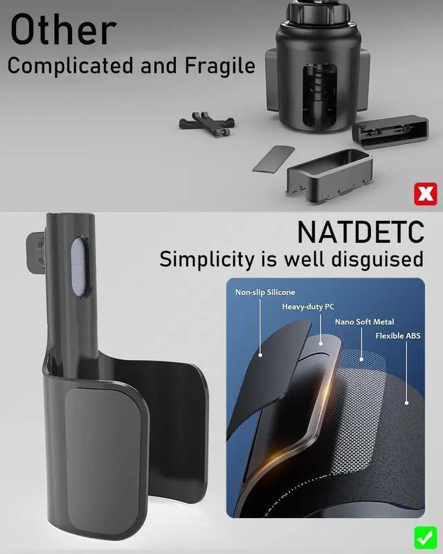 Alt view image 5 of 5 - NATDETC 3 in 1 Car Tablet Cup Holder, Car Cup Tablet Mount for Car/Truck, Car Travel Essentials, Compatible with iPad Pro Air Mini, Fire HD, iPhone 16, Galaxy S24 Z Fold 5 or Other 4.7-12.9" Devices