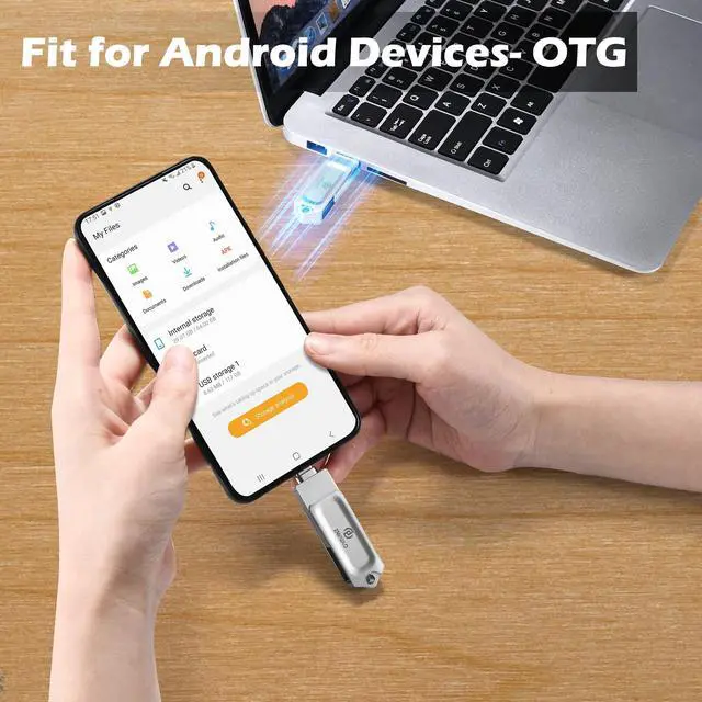 Alt view image 5 of 5 - Photo Stick 128GB for iPhone 15 & iPhone 16 | Flash Drive USB C Memory Stick iPhone USB Storage for iPhone 15&iPhone 16, iPad, Android, PC | Photo, Video, Contacts Backup,External Storage Thumb Drive