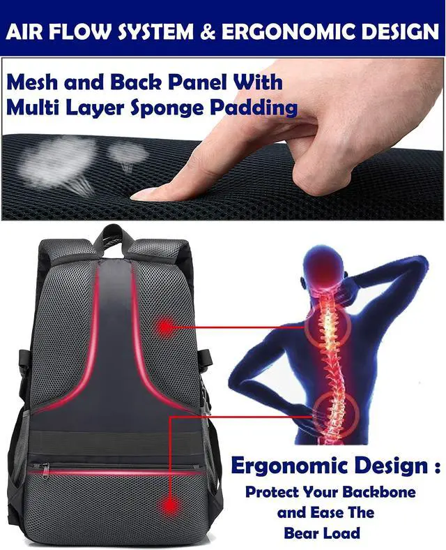 Alt view image 5 of 5 - Backpack Bookbag for College Laptop Travel, Fit Laptop Up to 15.6 inch with USB Charging Port Multi Compartment Anti theft, Gift for Women Men (Purple)