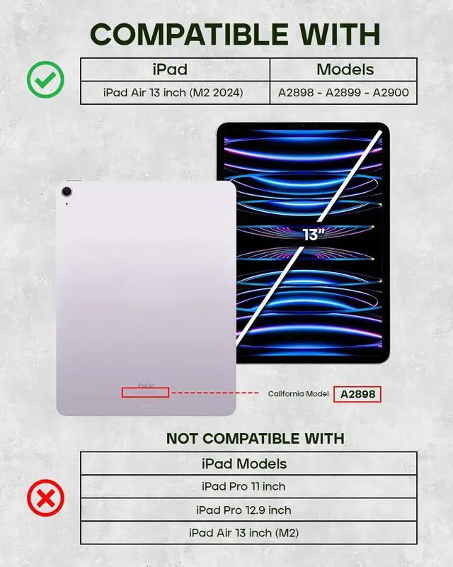 Alt view image 2 of 5 - Porter Riley - Leather Case Compatible with iPad Air 13" 2024 Release. Premium Genuine Leather Stand/Cover/Flip Case (Pure Black)