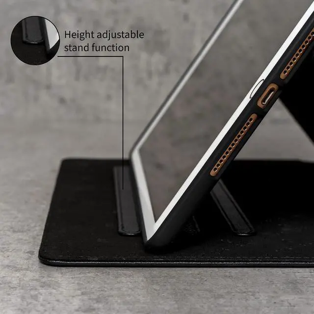 Alt view image 5 of 5 - Porter Riley - Leather Case Compatible with iPad Air 13" 2024 Release. Premium Genuine Leather Stand/Cover/Flip Case (Pure Black)