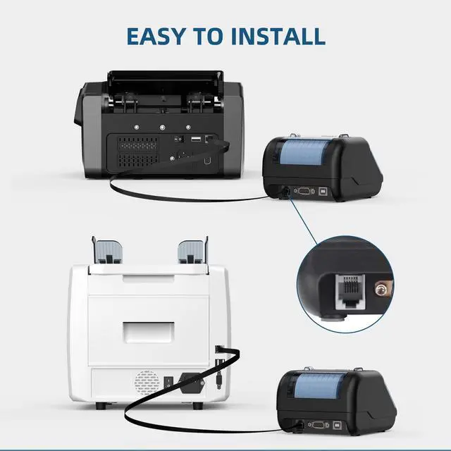 Alt view image 5 of 5 - PONNOR Thermal Printer for AL-929, N70 Money Counter Machine Mixed Denomination Receipt Printer Suitable for 58 mm Thermal Paper with RJ-11 Plug