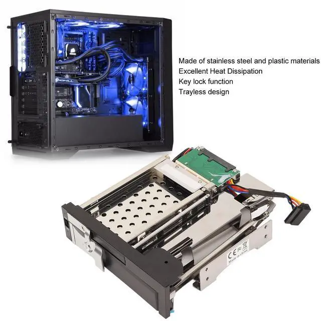 Alt view image 2 of 5 - SATA Hard Drive Bays Dual Bay, Support SATA I/II/III, 6Gbps Speed, with Hot Swappable Function, Trayless Design for Quick Installation and Removal for 2.5 Inch 3.5 Inch SATA Hard Drives