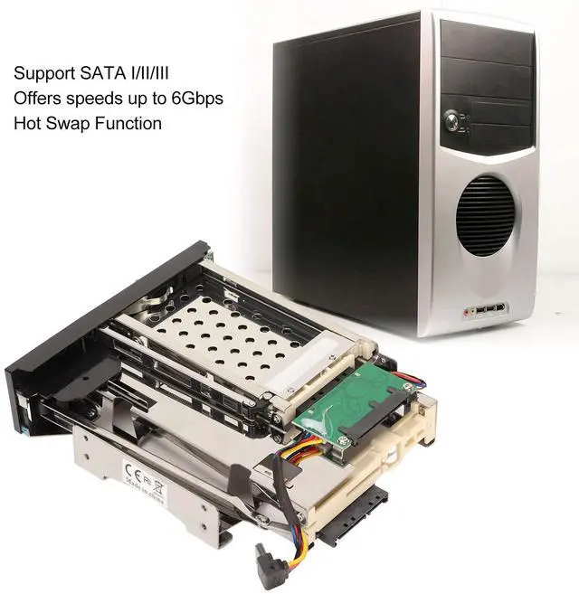 Alt view image 3 of 5 - SATA Hard Drive Bays Dual Bay, Support SATA I/II/III, 6Gbps Speed, with Hot Swappable Function, Trayless Design for Quick Installation and Removal for 2.5 Inch 3.5 Inch SATA Hard Drives