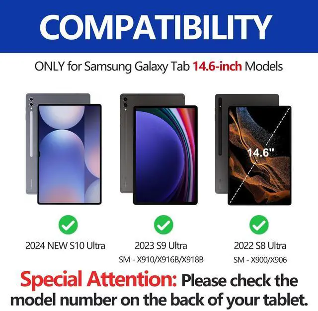Alt view image 2 of 5 - SENGBIRCH Keyboard Case for Samsung Galaxy Tab S10 Ultra, 14.6 inch Keyboard for S9 Ultra&S8 Ultra Tablet - Backlit Magnetic Detachable, Smart Cover Case for Tab S9 Ultra, Auto Sleep/Wake, Black