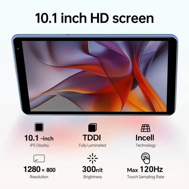 Alt view image 2 of 5 - Aidekunlin Tablet with KeyboardG110.1 inch Screen3GB RAM128G+128G Memory4G LTE Android Tablet with Dual SIM Slots, 5MP+16MP Camera, 5000mAh BatteryNotebook Computer (Black, 1)