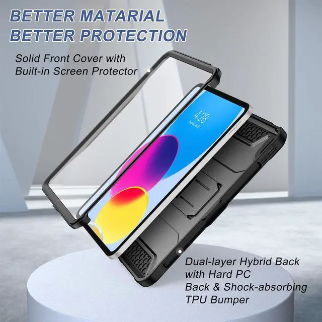 Alt view image 3 of 5 - Soke Rugged Protective Case Bundle with Slim Hard Back Cover for 2022 iPad 10th Gen