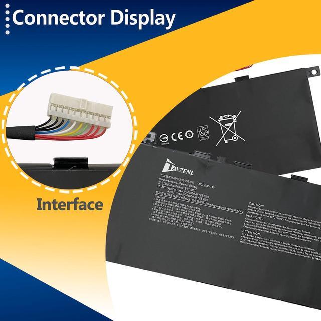 Alt view image 3 of 5 - TAVZENL BTY-M57 65Wh Battery Replacement for MSI Vector GP76 GP66 12UG 12UH 12UGS 12UE Series MSI GP76 GP66 Leopard 11UH 11UE 11UG 10UH 10UE 10UG Series 4ICP6/35/140 15.2V 4280