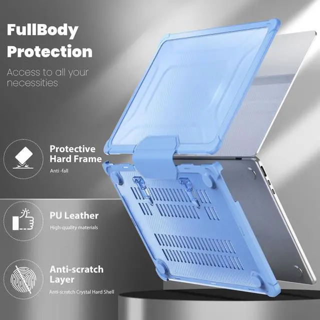 Alt view image 5 of 5 - Teryeefi Protective Hard Case for MacBook Pro 13 inch M2 M1 A2338/A2289/A2251 [Release 2016-2020 2022] with Kickstand, Heavy Duty Case with Keyboard Cover for MacBook Pro 13 Touch Bar, XKK-Blue