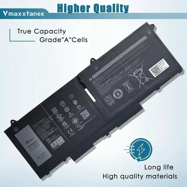 Alt view image 3 of 5 - Vmaxxfanee 58Wh 07KRV Battery for Dell Latitude 5430 5530 Precision 3570 P137G P137G004 P104F P104F005 Series M69D0 H4PVC 0H4PVC Y86WG 0Y86WG 078FWY 08WRCR 4FVJG O7KRV 15.2V