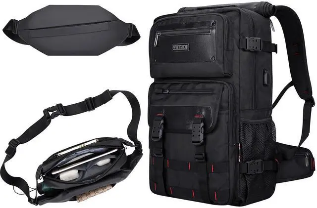 Main image of WITZMAN Carry On Travel Backpack for Men Duffle Bags Fit for Laptop Airline Approved Backpack and Nylon Sling Bag Travel Crossbody Bag Waterproof Casual Hiking Daypack