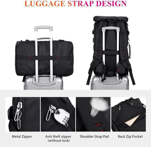Alt view image 4 of 5 - WITZMAN Carry On Travel Backpack for Men Duffle Bags Fit for Laptop Airline Approved Backpack and Nylon Sling Bag Travel Crossbody Bag Waterproof Casual Hiking Daypack