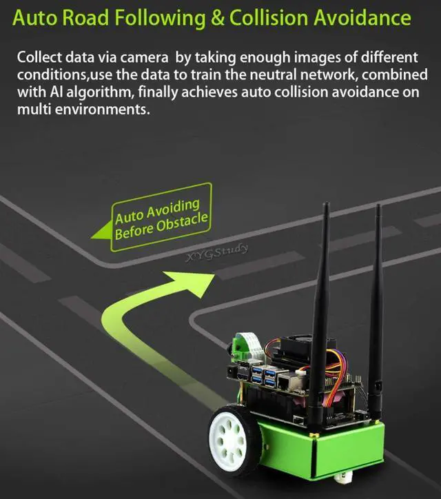 Alt view image 5 of 5 - JetBot AI Kit Based on Jetson Nano to Build Smart AI-Based Robot JetBot with Front Camera Eye and ROS Nodes Code Dual Mode Wireless WiFi Bluetooth Facial Recognition Object Tracking etc @XYGStudy