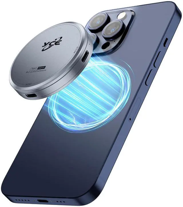 Main image of Magnetic M.2 2230 NVME SSD Enclosure - iPhone 15/16 Pro Max USB C 3.2 Gen2 10Gbps to NVMe Adapter Metal External SSD Case for Laptop Mac USB SSD External Convert with 100W PD Charge