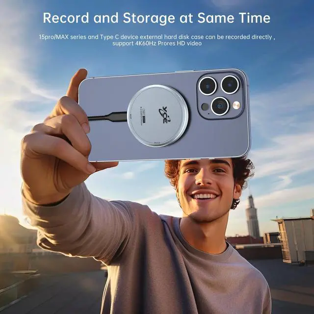 Alt view image 2 of 5 - Magnetic M.2 2230 NVME SSD Enclosure - iPhone 15/16 Pro Max USB C 3.2 Gen2 10Gbps to NVMe Adapter Metal External SSD Case for Laptop Mac USB SSD External Convert with 100W PD Charge