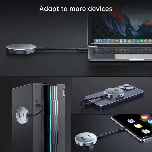 Alt view image 5 of 5 - Magnetic M.2 2230 NVME SSD Enclosure - iPhone 15/16 Pro Max USB C 3.2 Gen2 10Gbps to NVMe Adapter Metal External SSD Case for Laptop Mac USB SSD External Convert with 100W PD Charge