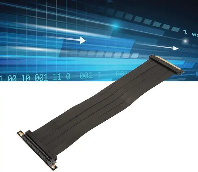 Alt view image 5 of 5 - Yunir PCIE 4.0 X16 Riser Cable, 40cm Foldable GPU Extension Cable with 90 Degree Connector, Riser Cable for Gen 4 GPUs, as RTX3090 RTX3080 RTX3070 RTX3060 etc.