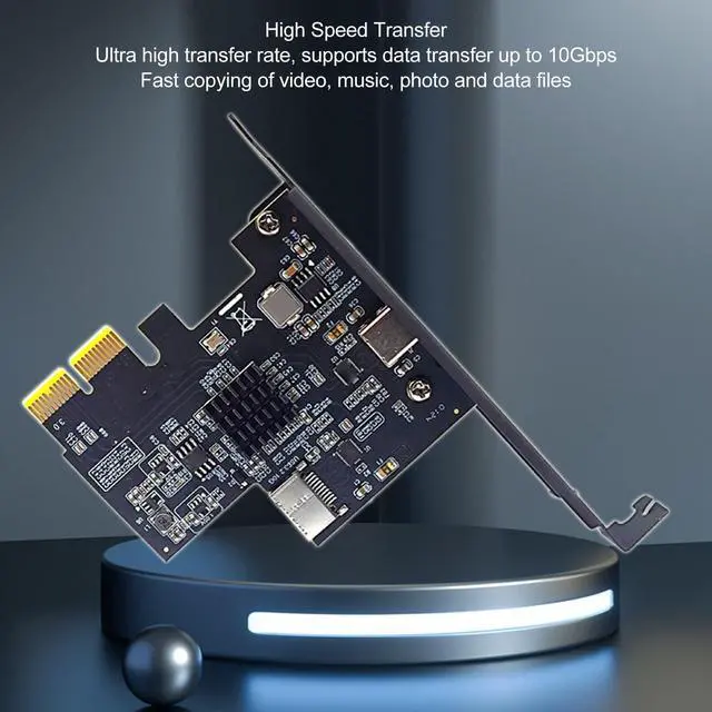Alt view image 2 of 5 - PCIE to USB 3.2 GEN2 Expansion Card for Wins 11/10/7,10Gpbs PCIE 2X Interface Support Type C and Type E Front for ASM3142 Chip PCI Express Card