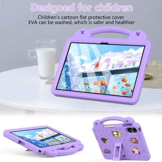Alt view image 3 of 5 - YRH for Onn 12.1 Tablet Pro Case 2024 (Model 100146663), Kids EVA Cover with Strap Stand Handle for Walmart Surf Onn Tablet Case 12.1 inch, Purple