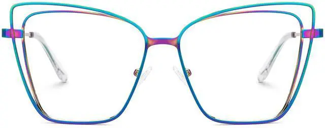 Main image of Zeelool Butterfly Glasses Metal Eyewear for Women Blue Light Blocking Glasses Anti Eyestrain Glasses ZJGM139501-04 Iridescent