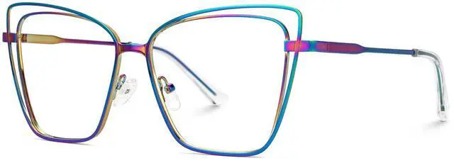 Alt view image 2 of 5 - Zeelool Butterfly Glasses Metal Eyewear for Women Blue Light Blocking Glasses Anti Eyestrain Glasses ZJGM139501-04 Iridescent