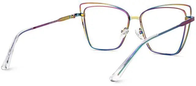 Alt view image 5 of 5 - Zeelool Butterfly Glasses Metal Eyewear for Women Blue Light Blocking Glasses Anti Eyestrain Glasses ZJGM139501-04 Iridescent