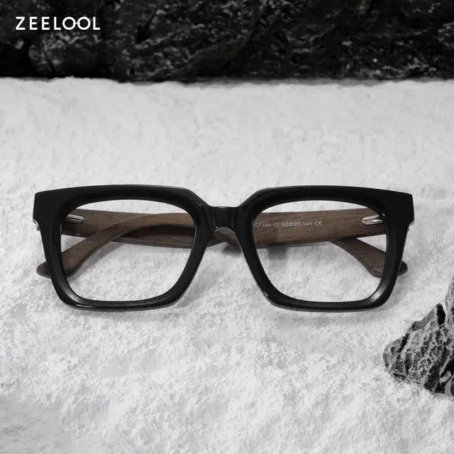 Alt view image 2 of 5 - Zeelool Blue Light Glasses for Men Chic Square Eyeglasses with Spring Hinges Black Bluelight Blocking Eyewear Glasses JGX951394-02B