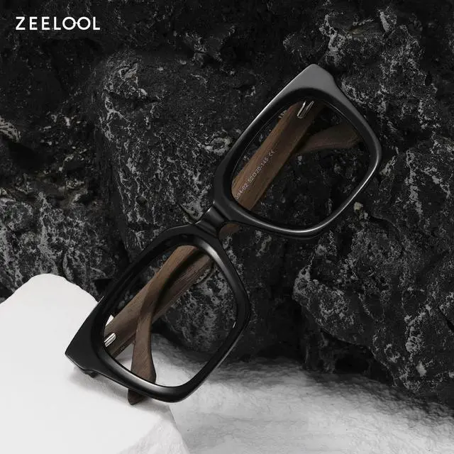Alt view image 3 of 5 - Zeelool Blue Light Glasses for Men Chic Square Eyeglasses with Spring Hinges Black Bluelight Blocking Eyewear Glasses JGX951394-02B