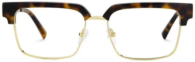 Main image of Zeelool Retro Rectangle Half-frame Blue Light Blocking Glasses for Men TV Phone Computer Gaming Glasses Gerena ZJGX374608-03 Tortoise