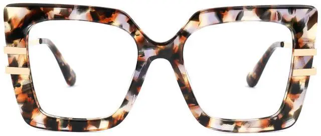 Main image of Zeelool Oversized Square Blue Light Blocking Glasses for Women ZJGX444789-04 Flower