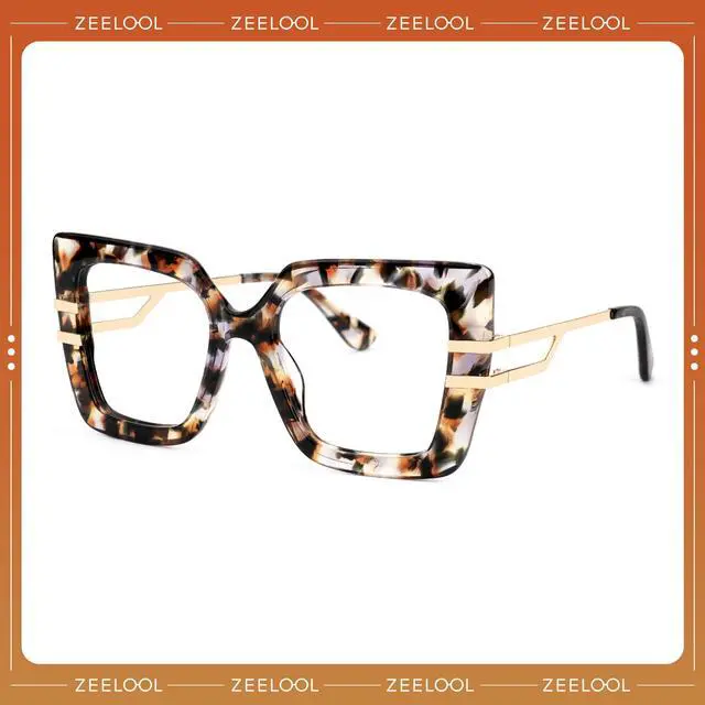 Alt view image 2 of 5 - Zeelool Oversized Square Blue Light Blocking Glasses for Women ZJGX444789-04 Flower