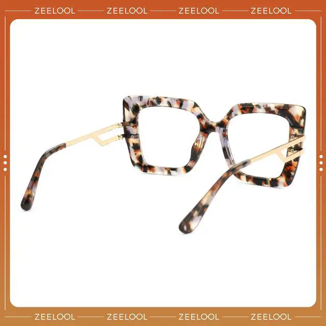 Alt view image 3 of 5 - Zeelool Oversized Square Blue Light Blocking Glasses for Women ZJGX444789-04 Flower