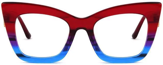 Alt view image 2 of 5 - Zeelool Stylish Cat Eye Blue Light Blocking Glasses for Women Computer Glasses Cagle ZJGX143665-04 Red-blue