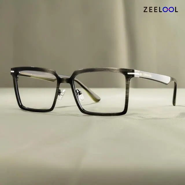 Alt view image 4 of 5 - Zeelool Blue Light Glasses for Men Classic Rectangle Blue Light Blocking Glasses TV Phone Computer Gaming Glasses Sharma ZJGM883077-01 Black
