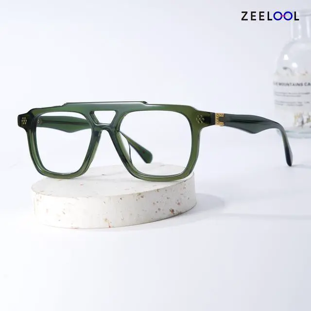 Alt view image 2 of 5 - Zeelool Retro Aviator Blue Light Blocking Glasses for Men TV Phone Computer Gaming Glasses Mercurio ZJGA726161-01 Green