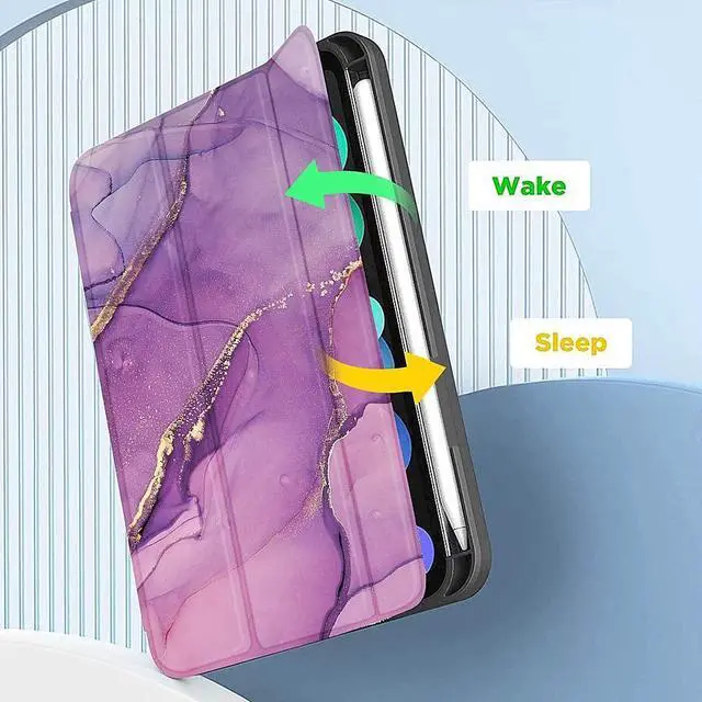 Alt view image 5 of 5 - Sahara - Folio Case for iPad mini (A17 Pro) and iPad mini (6th Generation 2021), Purple Marble, (TB00050)