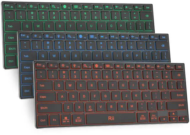 Main image of Rii Bluetooth Keyboard X9,Wireless Keyboard with RGB Backlit, Rechargeable Bluetooth 5.0 Keyboard with Aluminium Case for iPad 10th, iPad Pro, iPad Mini, iPad Air,Tablet,Surface,PC,Laptop,Smart TV