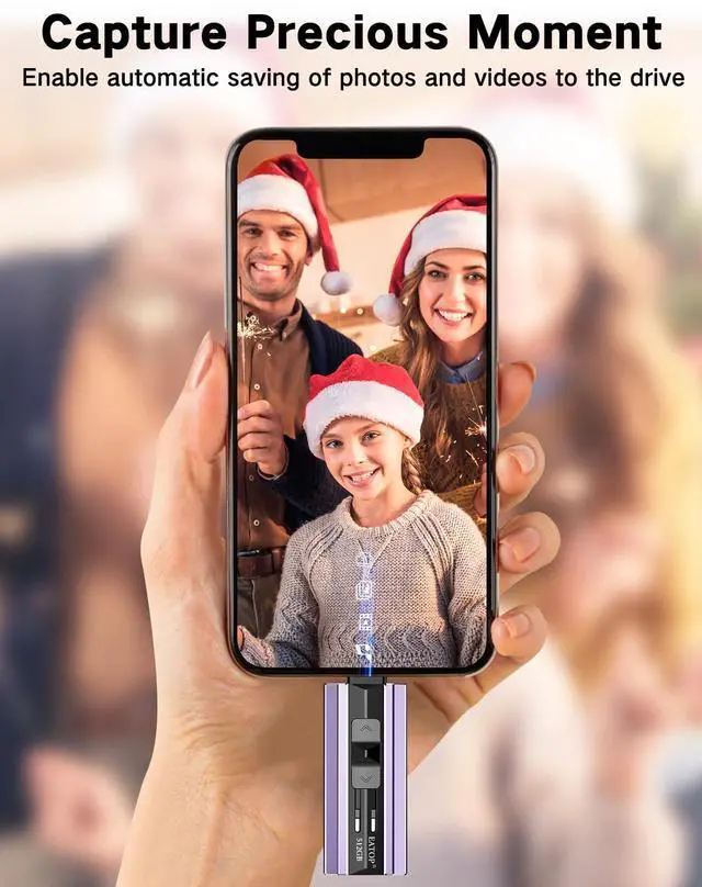 Alt view image 5 of 5 - EATOP 512GB Flash Drive Intended for iPhone iPad Android and Computers, 4 in 1 Photo Stick for Phone Memory Storage Easily Backup Photos Videos, Plug and Play, No Application Required (Light Purple)