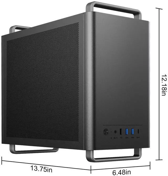 Alt view image 3 of 5 - Micro ATX Case, MATX PC Case with Handle for ITX MATX Motherboard, Support for 240 mm Coolers, Graphics Cards up to 310 mm Length, and Micro Power Supply and ATX Standard Power Supply(Without Fans)