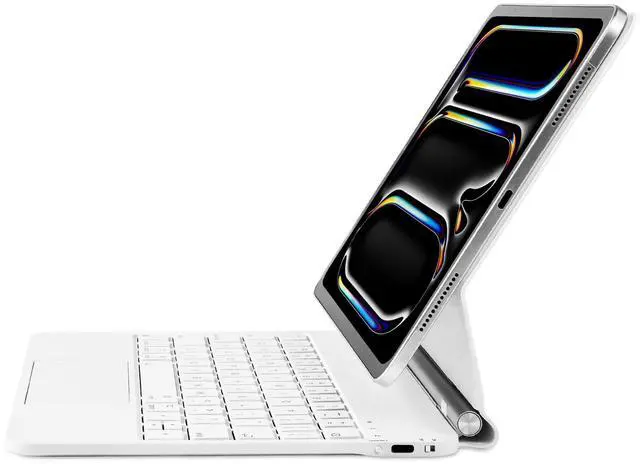 Main image of mobee Magic Keyboard Case for iPad Pro 11 inch 2024 (M4), Magnetic Keyboard Case with Multi-Touch Trackpad, Backlit, Lightweight (White, iPad Pro 11 2024 M4)