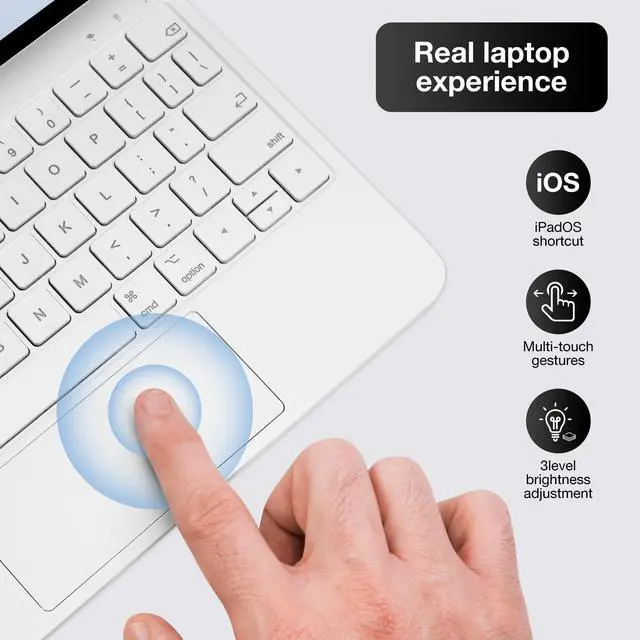 Alt view image 2 of 5 - mobee Magic Keyboard Case for iPad Pro 11 inch 2024 (M4), Magnetic Keyboard Case with Multi-Touch Trackpad, Backlit, Lightweight (White, iPad Pro 11 2024 M4)