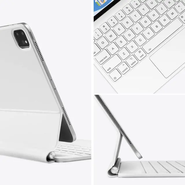 Alt view image 4 of 5 - mobee Magic Keyboard Case for iPad Pro 11 inch 2024 (M4), Magnetic Keyboard Case with Multi-Touch Trackpad, Backlit, Lightweight (White, iPad Pro 11 2024 M4)