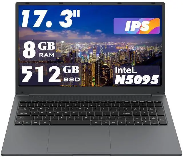 Main image of MTWZMM 17 inch Laptop, 8GB RAM 512GB, 17.3 Inch Laptop Computer, Celeron N5095(Up to 2.9GHz), Window 11, WiFi, USB 3.0, Webcam, for Students and Business (DDR 8GB SSD 512GB)