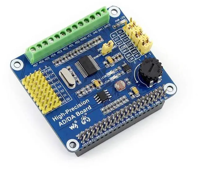 Alt view image 3 of 5 - Waveshare AD/DA Expansion Allows You to Add High-Precision AD/DA Functions Compatible with Raspberry Pi 5/4B/3B/Zero/Zero W/Zero 2W/Pico/Pico W/Pico WH and Jetson Nano