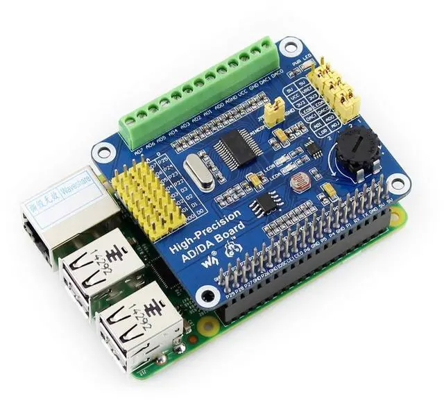 Alt view image 4 of 5 - Waveshare AD/DA Expansion Allows You to Add High-Precision AD/DA Functions Compatible with Raspberry Pi 5/4B/3B/Zero/Zero W/Zero 2W/Pico/Pico W/Pico WH and Jetson Nano