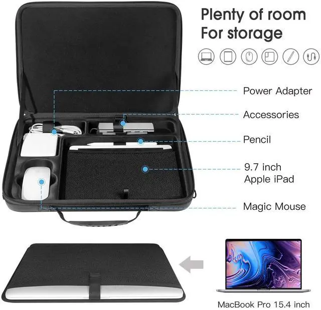 Alt view image 2 of 5 - Smatree Hard Shell Carrying Case for 15.4 inch MacBook Pro 2016-2019 A1398 A1707 A1990, 16-16.2 inch MacBook Pro M4 2024/2023/2019 A2141, 11inch iPad Pro/Air 2024, 9.7inch iPad Pro