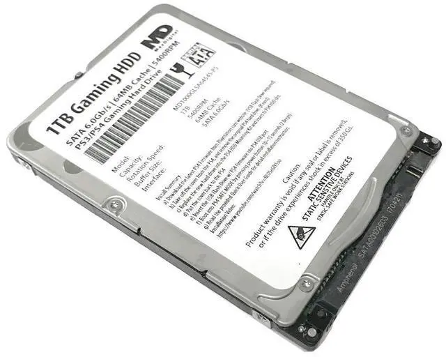 Alt view image 3 of 5 - MaxDigitalData (MD1000GLSA6454-PS 1TB 64MB Cache 5400RPM SATA 6.0Gb/s 2.5inch 7MM Gaming Hard Drive (for PS3/PS4) - 2 Year Warranty