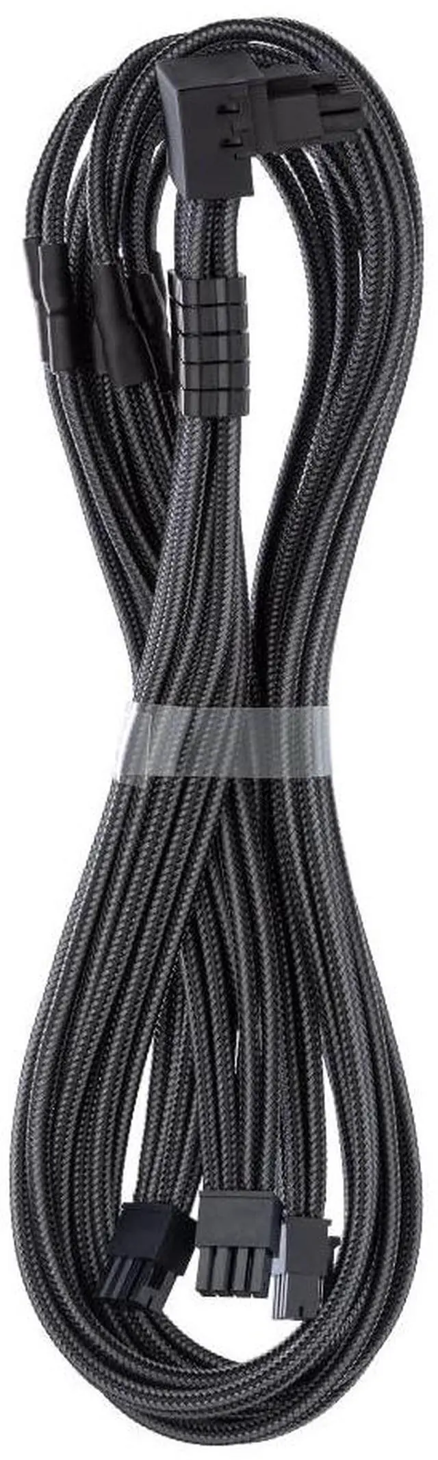 Main image of CableMod C-Series Pro ModMesh Sleeved 12V-2x6 12VHPWR 90° StealthSense PCIe Cable for Corsair Type 5 RMX Shift - Variant B (Carbon, 90° 16-pin to Triple 8-pin, 65cm)
